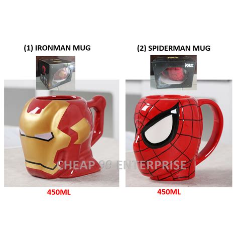 HOT SALES MARVEL D CERAMIC MUG AVENGERS SUPERHERO IRON MAN SPIDERMAN