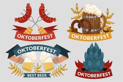 Free Vector Hand Drawn Oktoberfest Labels Collection