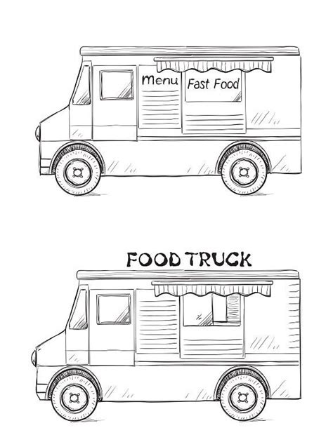 Food Truck Drawing at PaintingValley.com | Explore collection of Food ...