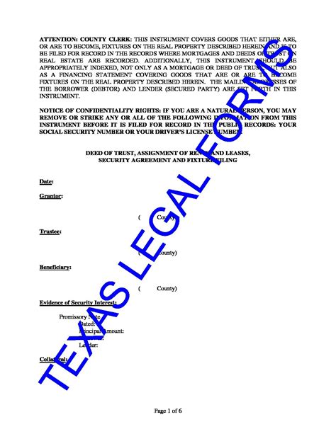 Texas Deed Of Trust Form Download Essential Real Estate Legal Forms