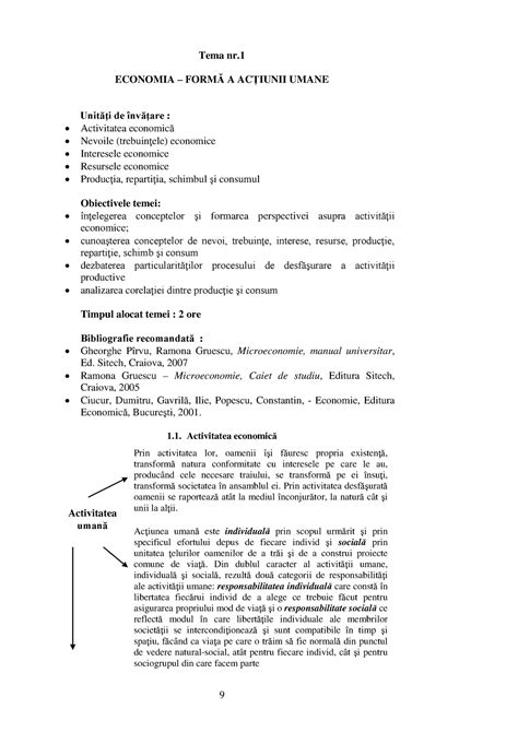 Economia Form A Ac Iunii Umane Tema Nr Economia Form A