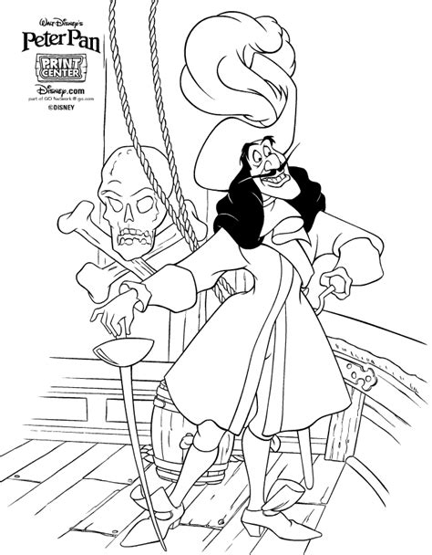 Captain Hook On The Ship Coloring Page Free Printable Coloring Pages