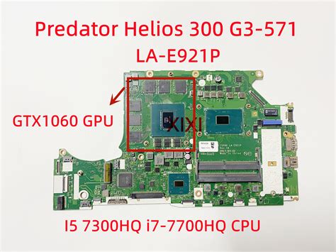 La E P For Acer Predator Helios G Laptop Motherboard With I