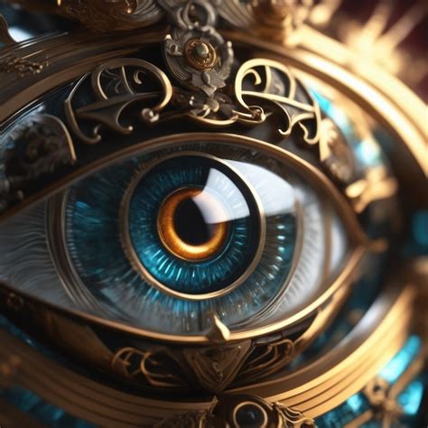 Premium Ai Image Realistic Steampunk Mechanical Eye Future Technology