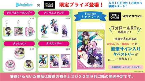 女性vtuberグループ「ホロライブ」、オンラインクレーンゲーム「mollyonline」限定コラボ第10弾として、「大空スバル」「姫森