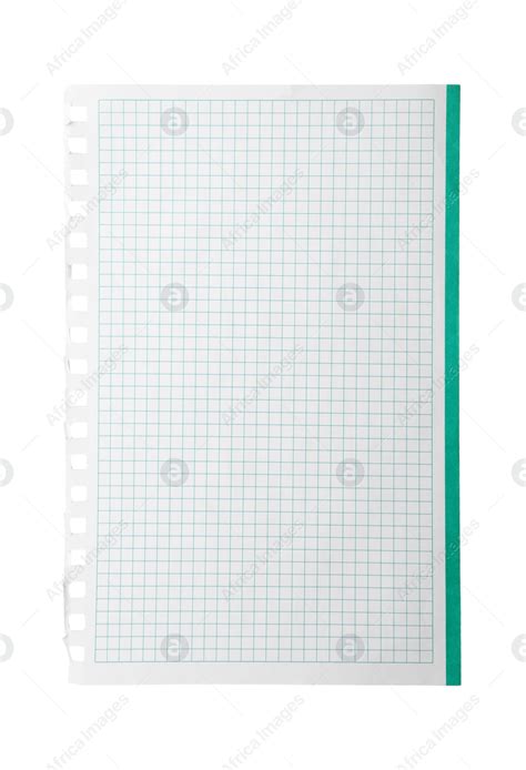 Blank Notebook Paper Isolated On White Space For Design Stock Photo