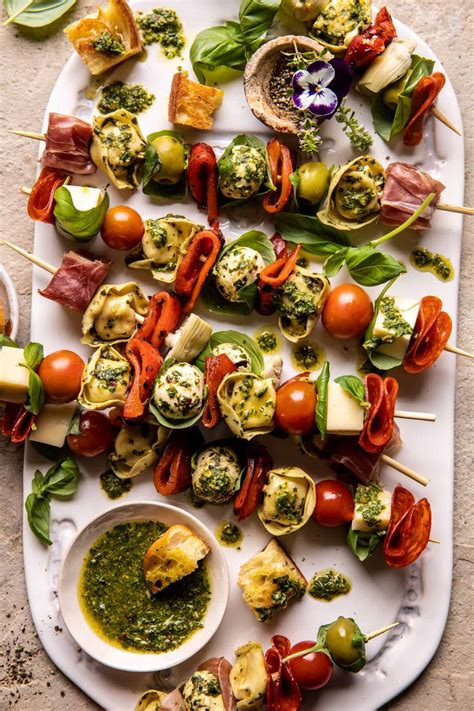 Antipasto Tortellini Skewers With Lemon Basil Vinaigrette Yummy Recipe