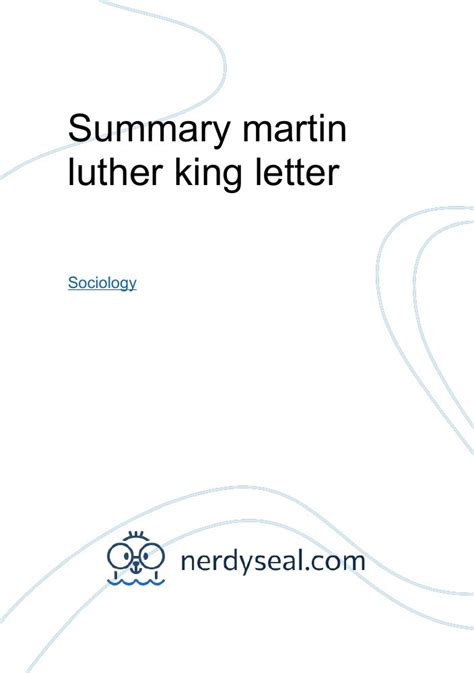 Summary martin luther king letter - 733 Words - NerdySeal