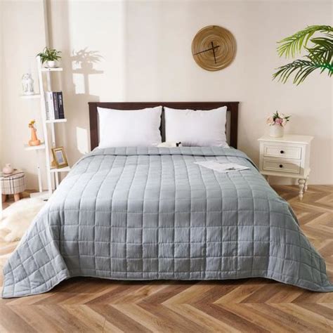 Topfinel Couette Gris Clair 220x240cm Plaid Canape Couverture Pour