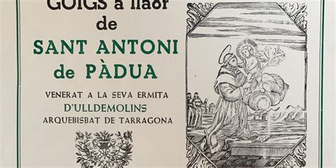 GOIGS a llaor de Sant Antoni de Pàdua any 1988 La Vall del Ges i el