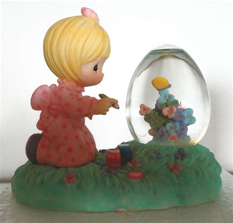 Precious Moments Figurine Girl Painting Egg Shaped Waterball Enesco