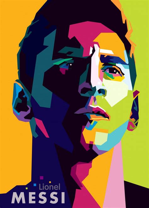 Lionel Messi Minimalistic Poster Print Metal Posters Displate