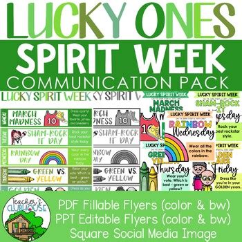 St Patrick S Day Spirit Week Lucky Spirit Week By Teacher S Clubhouse