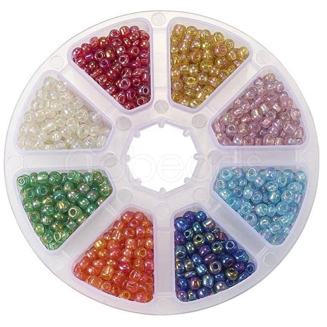 Cheap Multicolor Transparent Glass Seed Beads Diameter Mm Loose