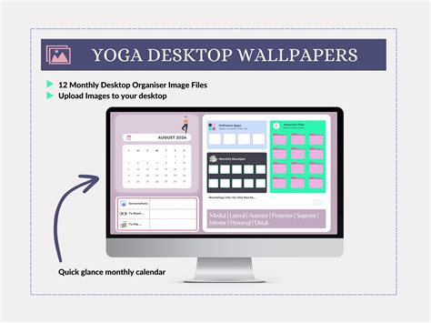 Yoga Desktop Wallpapers, Set of 12 Monthly Yoga Desktop Backgrounds ...