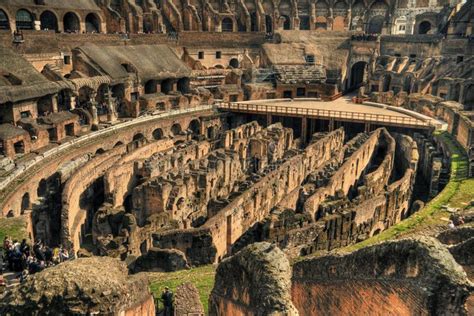 Inside the Rome Colosseum. Interior view of the Rome colosseum with ...