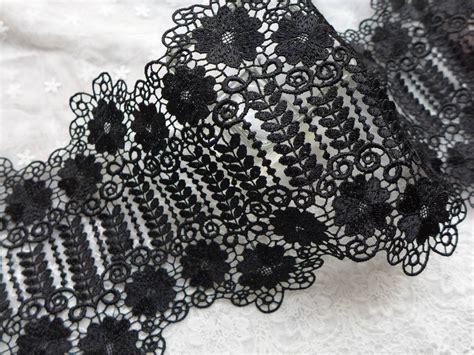 Gorgeous Black Venise Flower Lace Trim With Irregular Design Etsy