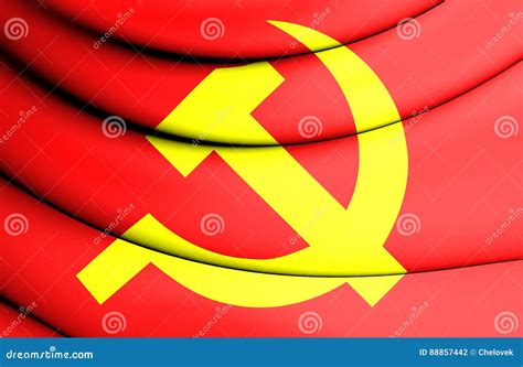 Communist Party of Vietnam Flag. Stock Illustration - Illustration of curve, coat: 88857442