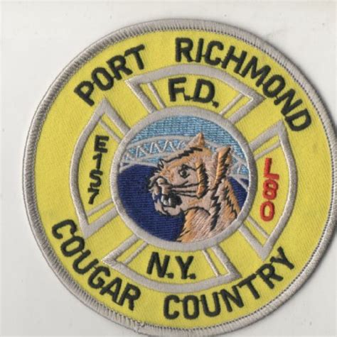 Fdny Fire Patch Eng 157 Ladder 80 Port Richmond Cougar Country Ebay