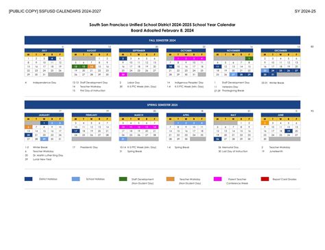 South San Francisco Usd Calendar 25 26 Pdf Educounty