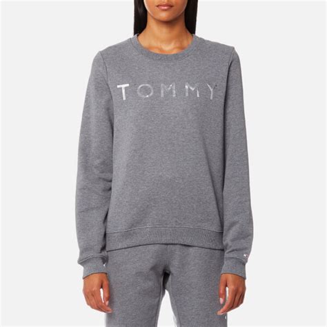 Tommy Hilfiger Womens Heavy Weight Tommy Knitted Sweatshirt Mid Grey