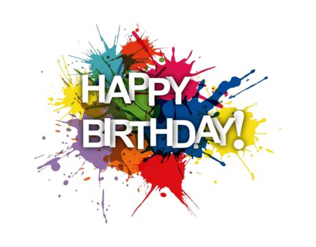 Colorful Paint Splashes Banner Wishing You A Happy Birthday Vector