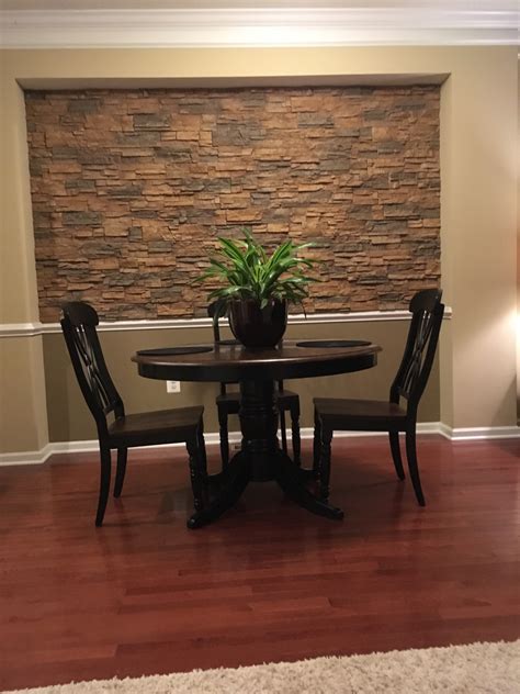 Dining Room Accent Wall, Stacked Stone Style - Barron Designs