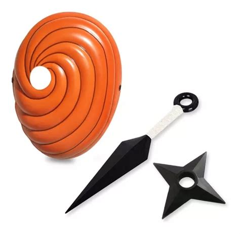 Máscara Tobi Kunai Shuriken Naruto Akatsuki Cosplay Anime MercadoLivre