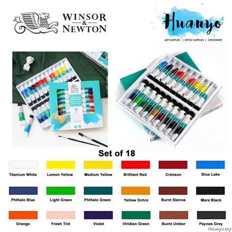 Winsor Newton Fine Artist Acrylic Colour Paint Color Set Of 12 18