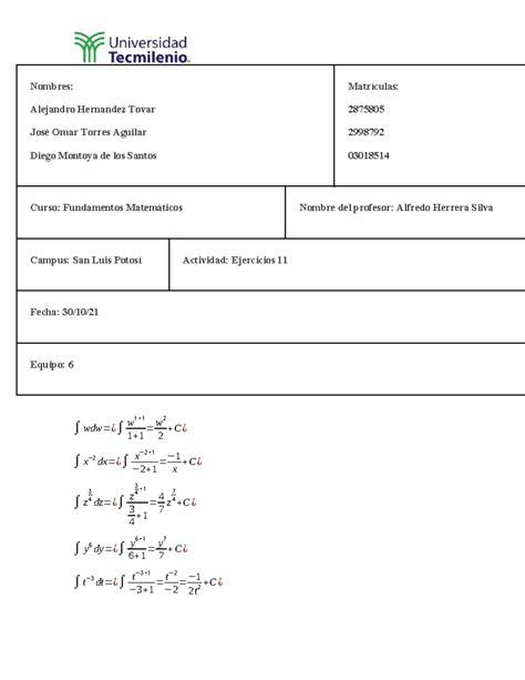 Ejercicios Tema 11 Fundamentos Matematicos Nombres Alejandro