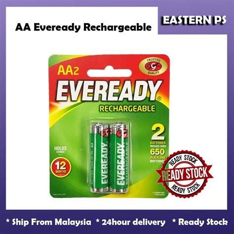 Aa Eveready Rechargeable Battery Pcs Shopee Malaysia