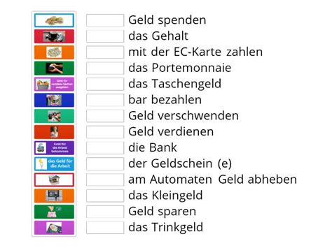 Kap 3 Geld Wortschatz Match Up