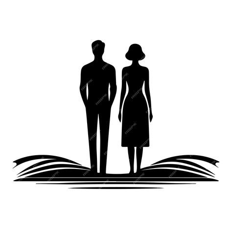 Couple Standing Vector Silhouettes Of Man And A Woman Illustration Premium Ai Generated Vector