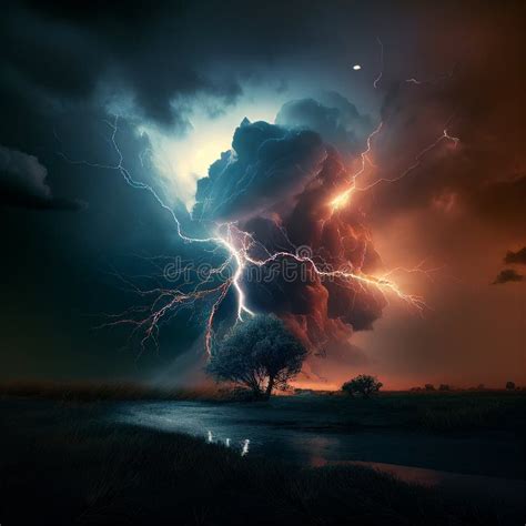 Dark Stormy Sky Clouds Lightning Flash Beautiful Unusual Scary