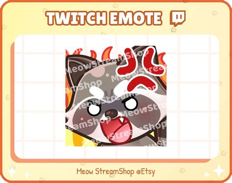 Twitch Emote Lindo Mapache Enojado Rabia Fuego Emotes Locos