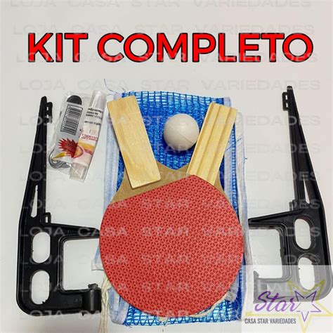 Kit Completo Ping Pong Tenis De Mesa Raquetes Bolinha Suporte Mais