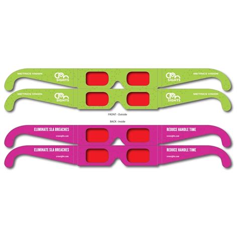 Decoder Secret Reveal Glasses Custom Imprint Full Color Item 02302