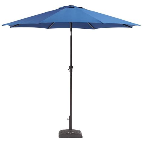 Hampton Bay Ft Steel Crank And Tilt Patio Umbrella In Sky Yjauc