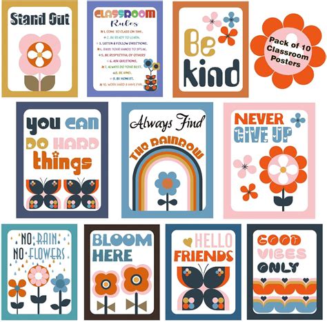 Buy 10 Classroom Decorations Posters Flower Motivational Posters For Classroom Inspirational