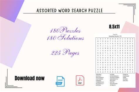 Assorted Word Search Puzzle Interior Graphic By Sunday Design