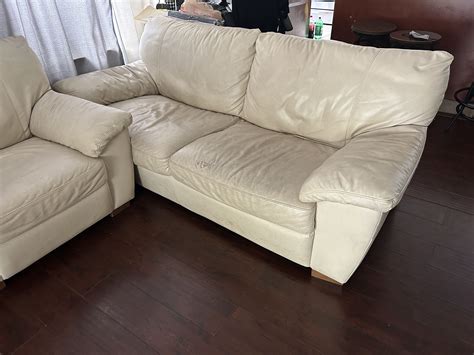 White Cream Leather Couches For Sale In Los Angeles CA OfferUp