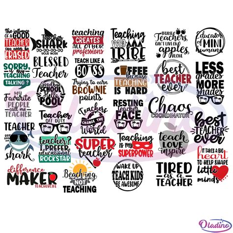 Teacher Best Sayings Bundle Svg Digital File Teachers Day Svg