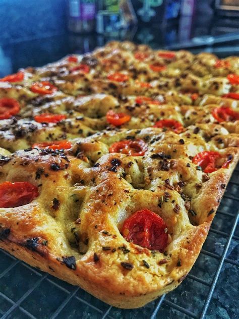 First Time Baking Bread I Made Rosemary Thyme Garlic And Cherry Tomato