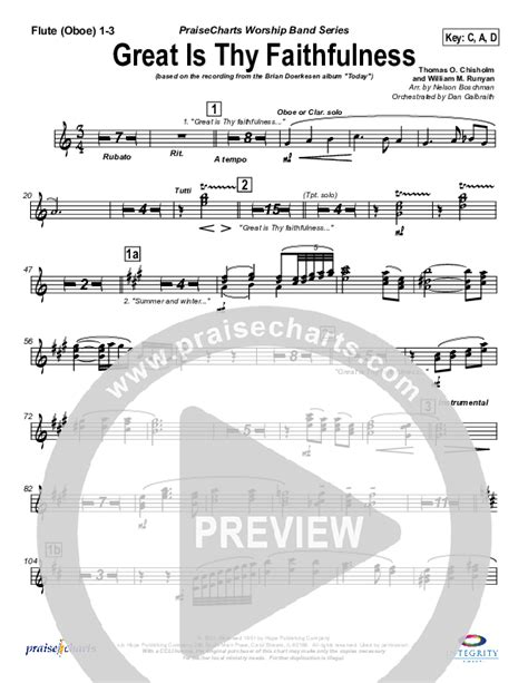 Great Is Thy Faithfulness Flute Oboe Sheet Music Pdf Brian Doerksen