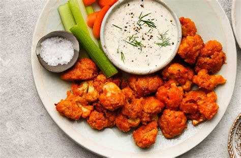 Baked Buffalo Cauliflower With Crème Fraîche Ranch Lindsey Eats