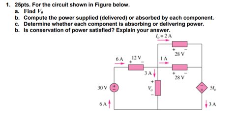 Solved 1 25pts For The Circuit Shown In Figure Below A Chegg