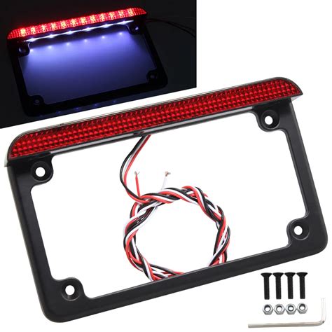 Soporte de matrícula LED rectangular para motocicleta 6 pulgadas con