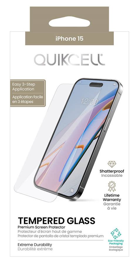 Quikcell Tempered Glass Screen Protector for iPhone 15 | Clear | Cell ...