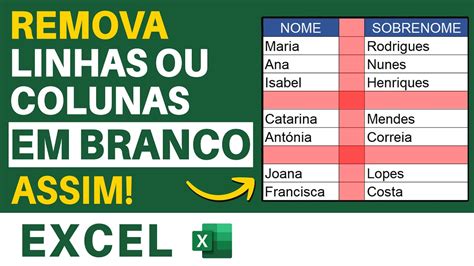 Como Excluir Linhas ou Colunas em Branco no Excel Rápido e Fácil