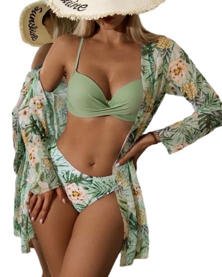 STRÓJ kąpielowy bikini 3w1 FIGI pareo fiszbin S132 13888119094 Allegro pl